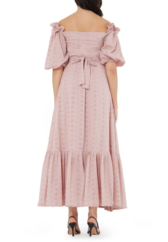 Amri Eyelet Off-Shoulder Dress