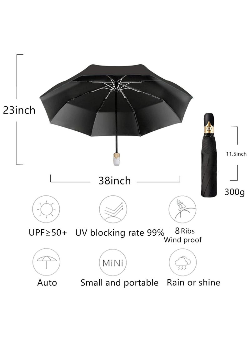 SYOSI - Folding Umbrellas UV Protection Sun Umbrella Compact Folding Travel Umbrella Automatic Opening and Closing UV Protection Women's Men's Compact Folding Umbrella - Image 1