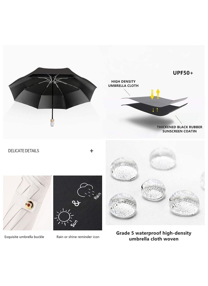 SYOSI - Folding Umbrellas UV Protection Sun Umbrella Compact Folding Travel Umbrella Automatic Opening and Closing UV Protection Women's Men's Compact Folding Umbrella - Image 1