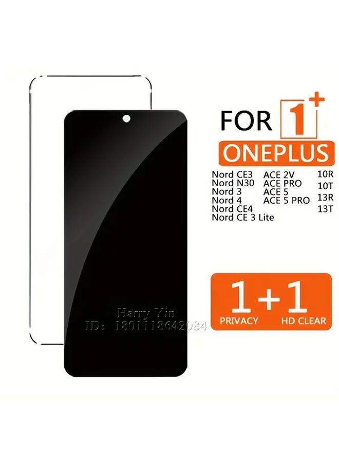 OnePlus Ace Pro Privacy Anti Spy Screen Protector 9H HD Clear Film Anti Fingerprint - Image 1