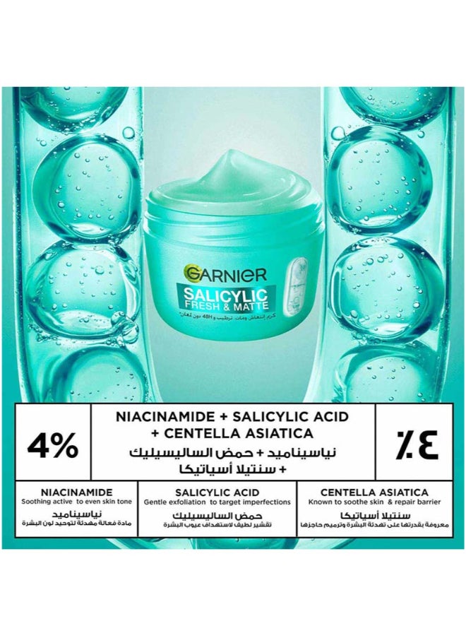Garnier SkinActive, Fresh & Matte Moisturizer Cream, 5% [Niacinamide + Salicylic Acid + Centella Asiatica], For Dull, uneven, blemish-prone skin - Image 3