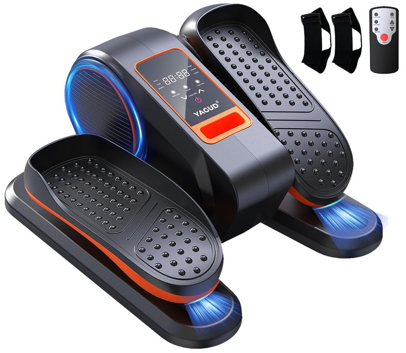 Yagud Under Desk Elliptical Machine, Electric Elliptical Leg Exerciser for Senior, 13 Adjustable Speeds Quiet and Portable Seated Pedal Exerciser for Training with Remote Control (Orange) - Image 1