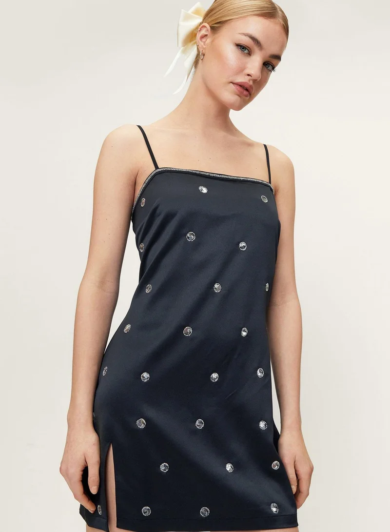NASTY GAL Embellished Mini Dress