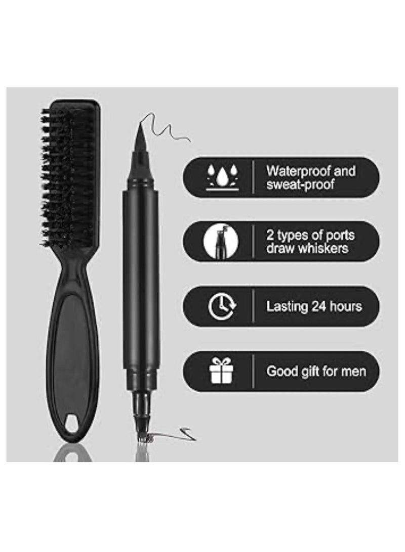 قطعتين من قلم اللحية عالي الجودة برأسين مع مشطين باللون الأسود - Image 2