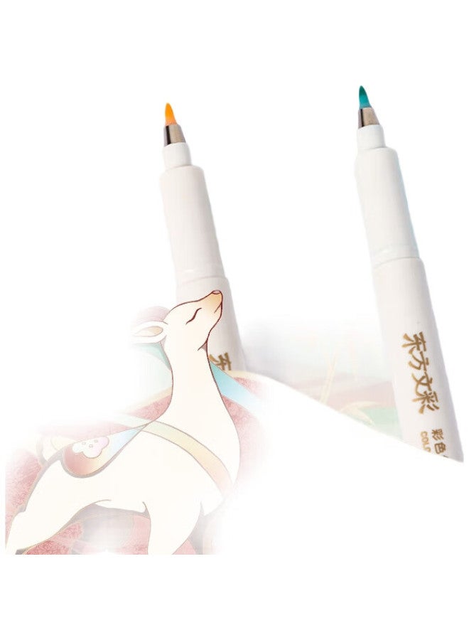 Deli Oriental Calligraphy Small Regular Script Elegant Brush Pen For Line Drawing Practice, Xuexuan Color Soft Tip, For Students And Adults, Signature And Calligraphy Practice, Invitation Pen, 6 Pens/Box, Df8S - Image 2