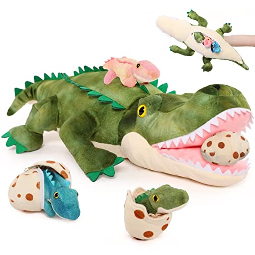 Karister 7Pcs Alligator Stuffed Animal 236 Giant Crocodile Plush Toy with 3 Baby Crocodiles Plushies Stuffed Alligator Gift for Kids on BirthdayChristmas or Baby ShowerParty Decorations - Image 1