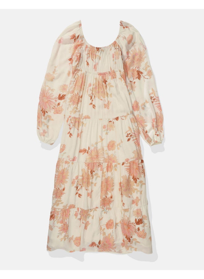 American Eagle - AE Long-Sleeved Tiered Midi Dress - Image 1