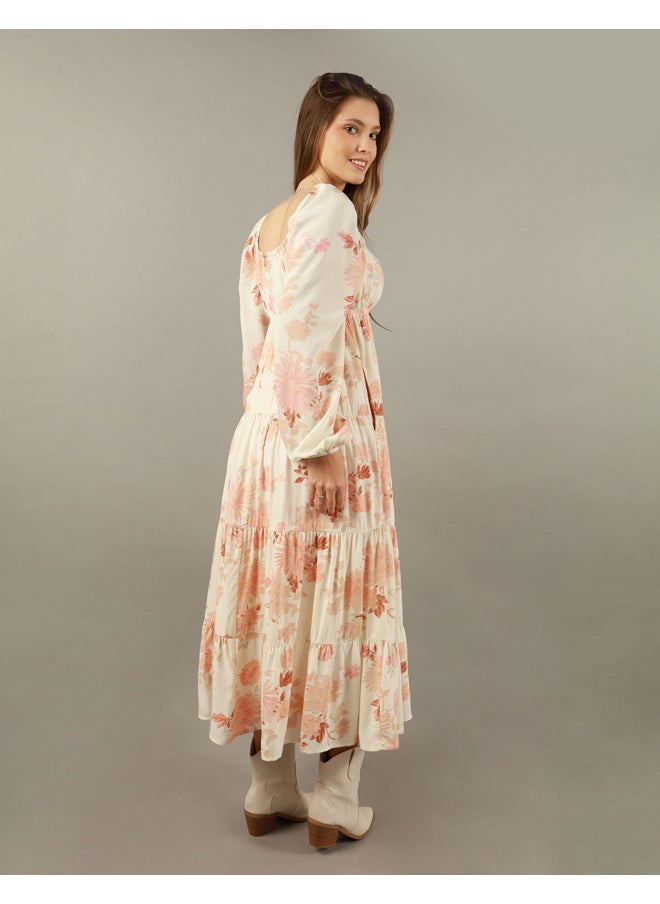 American Eagle - AE Long-Sleeved Tiered Midi Dress - Image 1