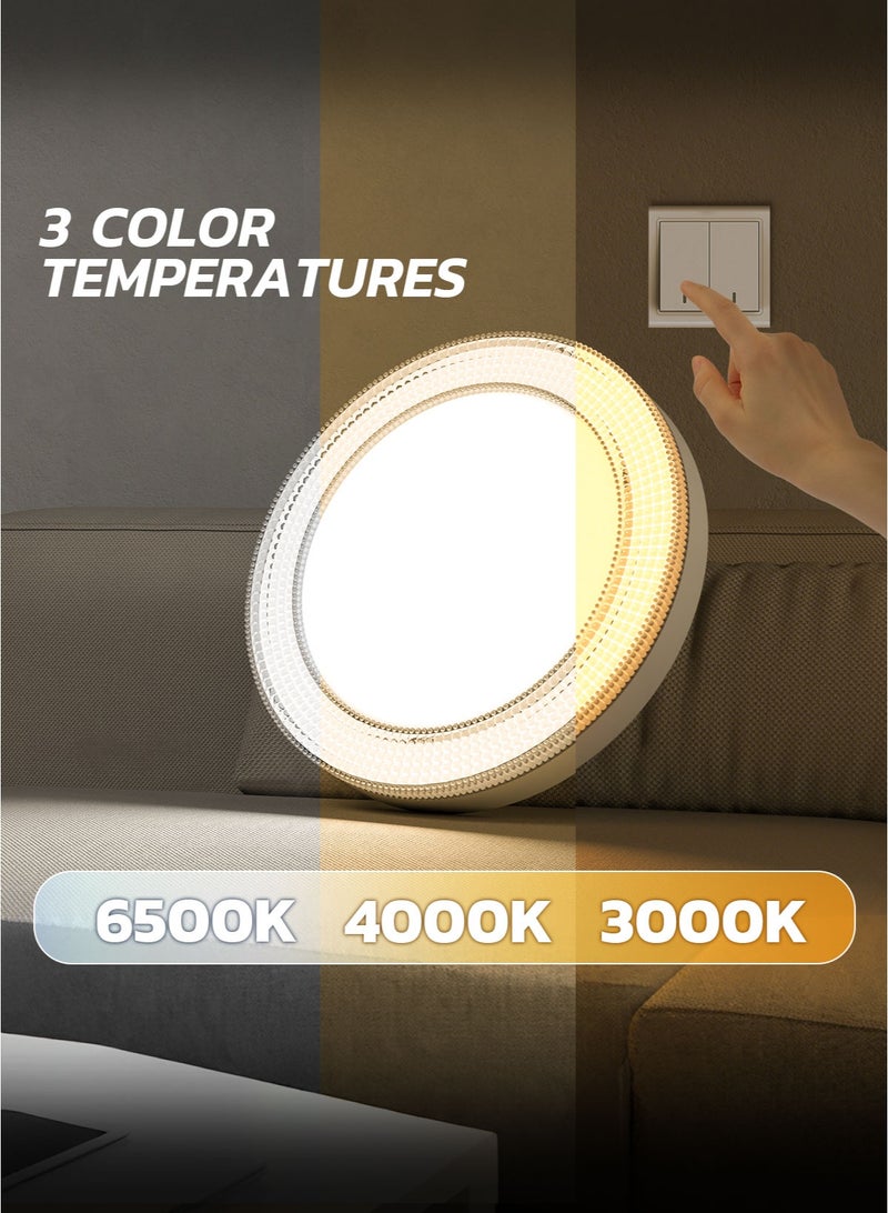 MODI 3-Color Ceiling Light 36W, No Flickering, Energy-Efficient LED Light for Living Room, Bedroom, and Office – Adjustable Color Temperature (6500K, 4000K, 3000K) - Image 3