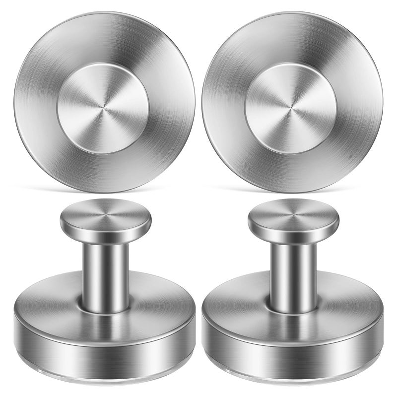 Stainless Steel Suction Cup Hooks 4 Pack Brushed Finish Heavy Duty Towel Robe Hangers - Image 2