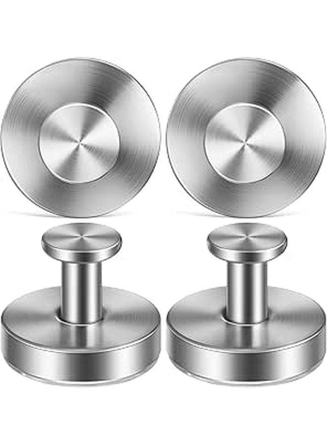 Stainless Steel Suction Cup Hooks 4 Pack Brushed Finish Heavy Duty Towel Robe Hangers - Image 1