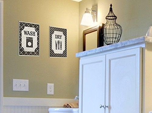 Stupell Industries Stupell Home Décor Black And White Wash And Dry Laundry Duo Bathroom Wall Plaque, 10 x 0.5 x 15, Proudly Made in USA - Image 2