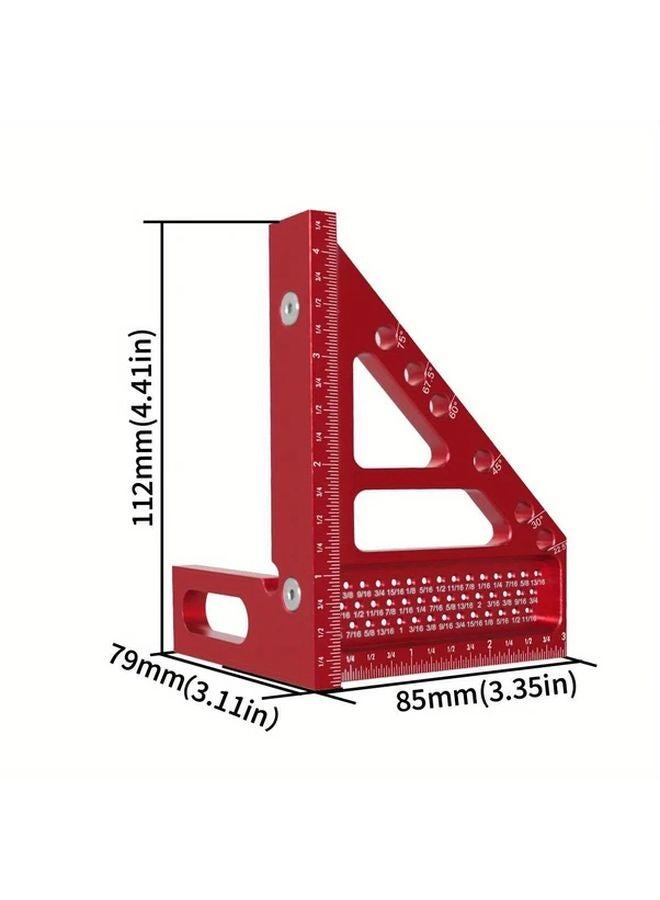 Red Metric Aluminum Alloy Miter Triangle Ruler 45 90 Degree Angle Gauge Precision Measuring Tool for Carpentry DIY - Image 5