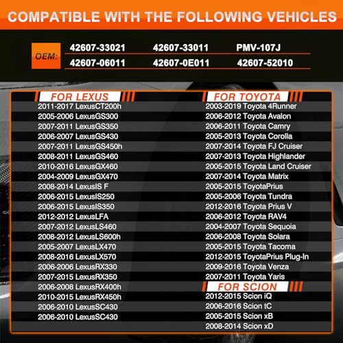 ISINFLASH TPMS Tire Pressure Monitoring Sensor Fit for Toyota 4Runner Corolla Highlander Land Cruiser Tundra Tacoma FJ Cruiser, Lexus GS350 IS350 GX470 LFA LS460 LX470 315MHz 42607-33021 4 PCS - Image 2