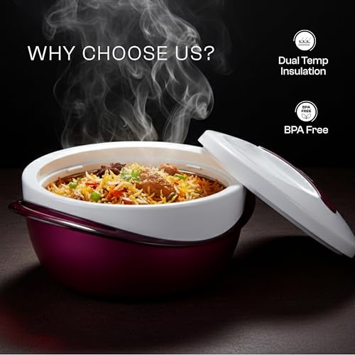 Pinnacle Panache Premium Casserole with Stainless Steel Interior | Insulated Hot Pot Keeps Food Hot & Cold for Hours | Hot Box for Kitchen | Gift Casseroles with Lid (Rose, 3500 ML) - Image 4