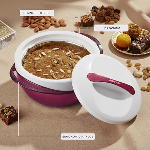 Pinnacle Panache Premium Casserole with Stainless Steel Interior | Insulated Hot Pot Keeps Food Hot & Cold for Hours | Hot Box for Kitchen | Gift Casseroles with Lid (Rose, 3500 ML) - Image 3