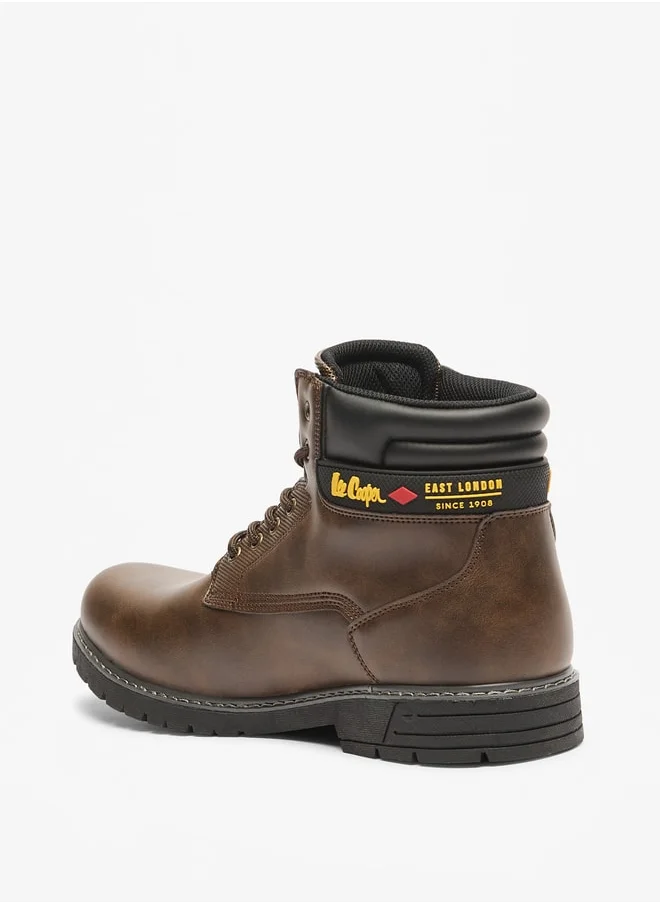 Lee Cooper Men's Logo Detail Chukka Boots with Lace-Up Closure