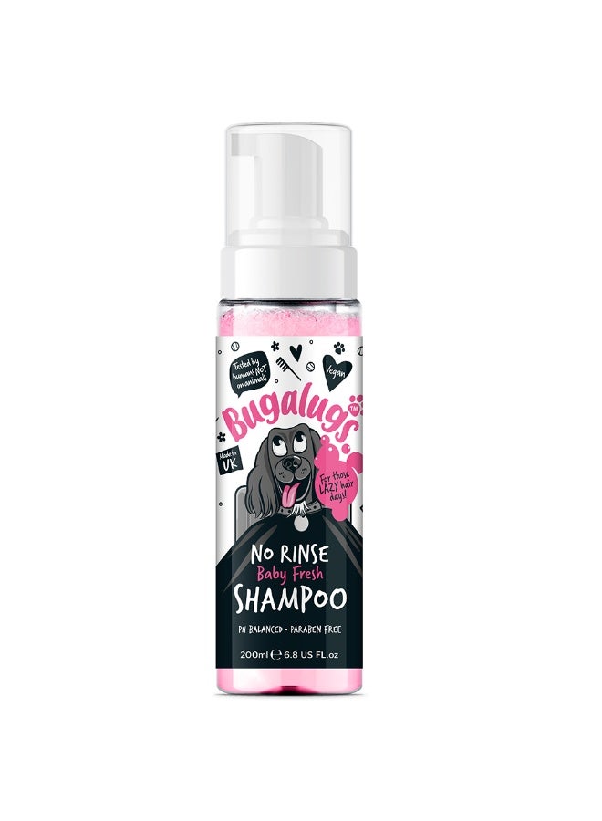 BUGALUGS BABY FRESH NO RINSE DOG SHAMPOO 200ML - Image 1