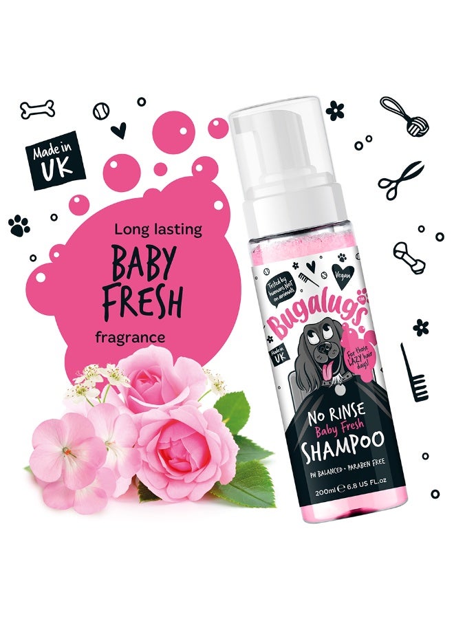 BUGALUGS BABY FRESH NO RINSE DOG SHAMPOO 200ML - Image 4