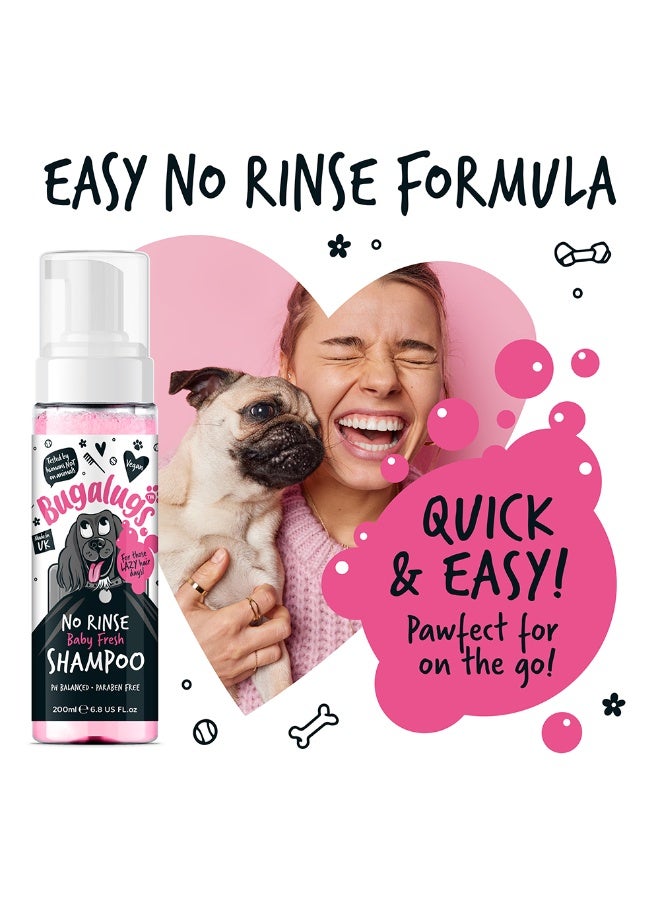 BUGALUGS BABY FRESH NO RINSE DOG SHAMPOO 200ML - Image 3