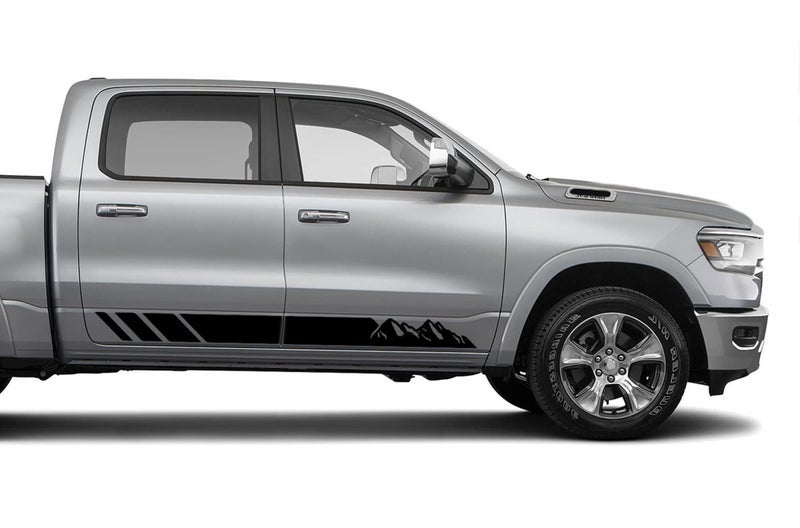 Bubbles Designs Mountain Stripes Decals Stickers Graphics Compatible with Dodge RAM All Generations (2900B) - Image 1