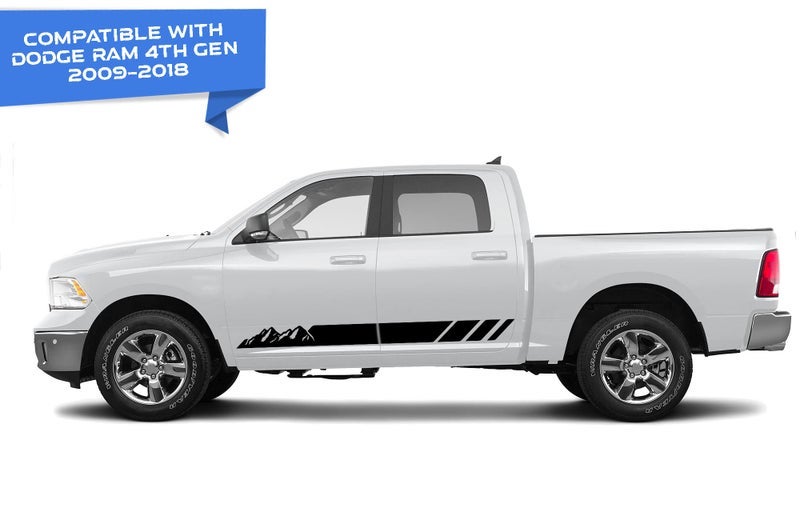 Bubbles Designs Mountain Stripes Decals Stickers Graphics Compatible with Dodge RAM All Generations (2900B) - Image 2