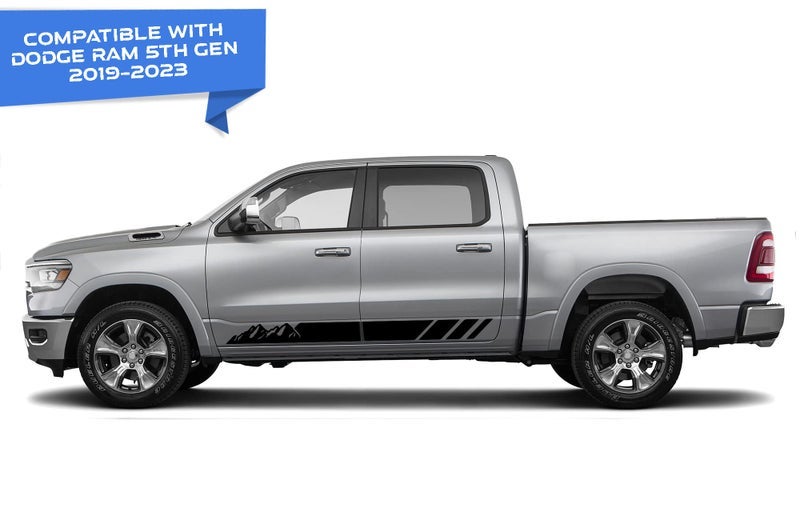 Bubbles Designs Mountain Stripes Decals Stickers Graphics Compatible with Dodge RAM All Generations (2900B) - Image 3