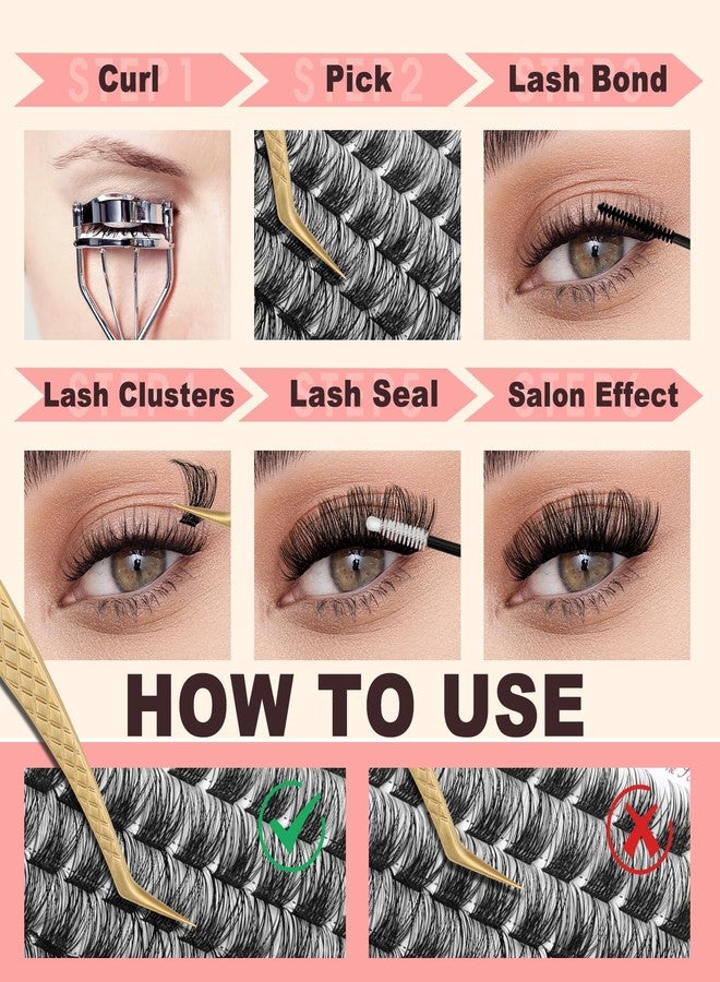 FADVAN Wispy Lash Clusters by FADVAN, 156pcs Natural Eyelash Clusters, D-Curly Cluster eyelash Extensions, Individual Lashes 10-16mm Lashes Clusters DIY Lash at Home - Image 5