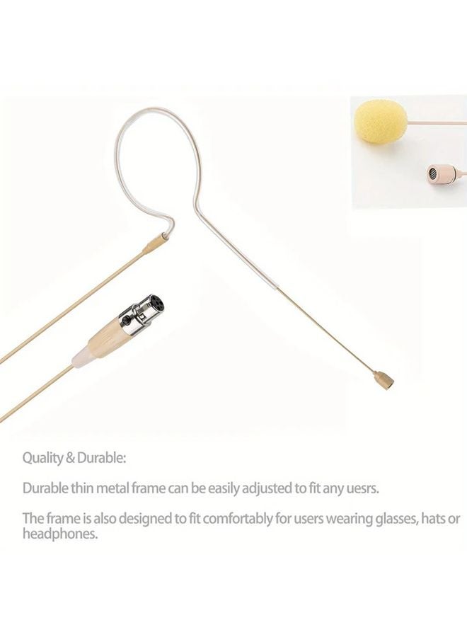 Beige Single Earhook Headset Microphone For Shure Wireless Systems Crystal Clear Sound - Image 5