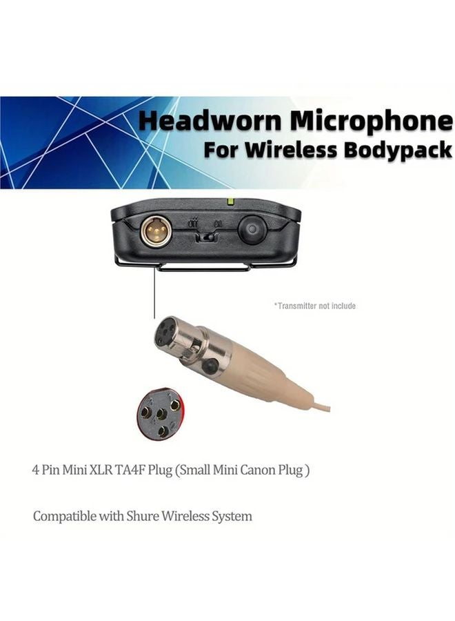 Beige Single Earhook Headset Microphone For Shure Wireless Systems Crystal Clear Sound - Image 4