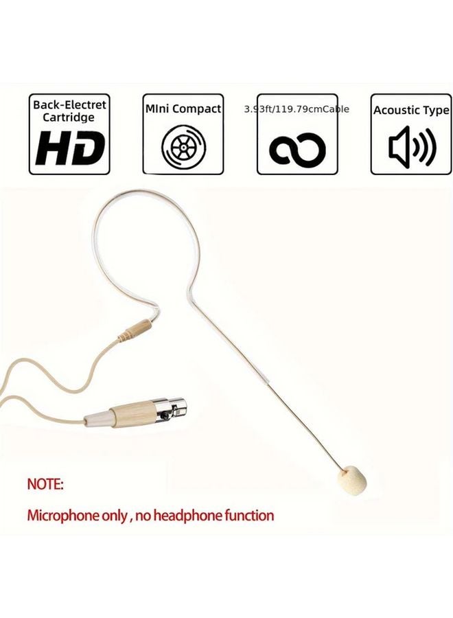 Beige Single Earhook Headset Microphone For Shure Wireless Systems Crystal Clear Sound - Image 2