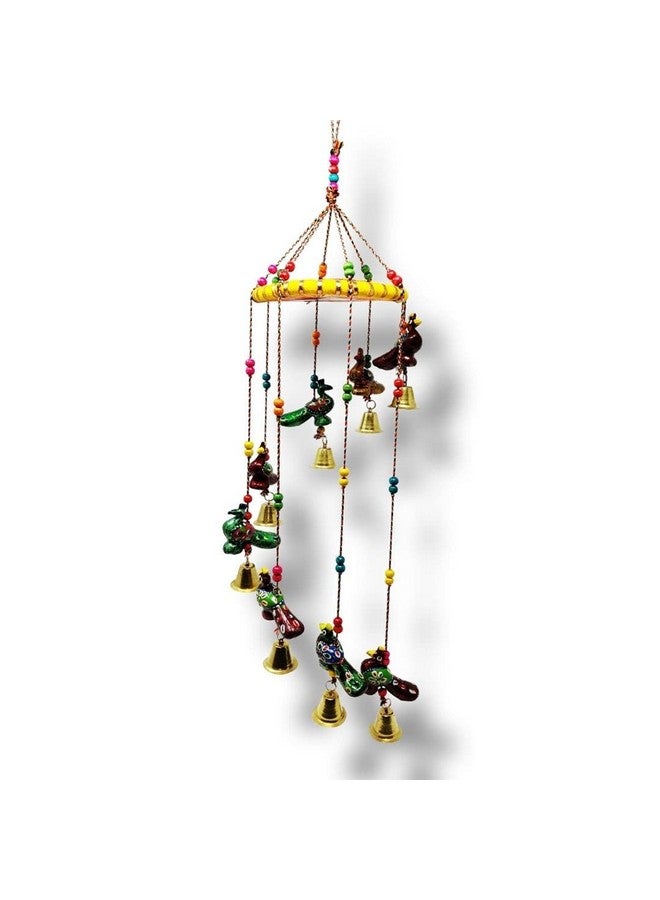 JH Gallery Plastic Handcrafted Recycled Material Peacock Rajasthani Door/Wall Hanging Decorative Showpiece (Blue, H -25 Inches, W -5.5 Inches) - Image 4