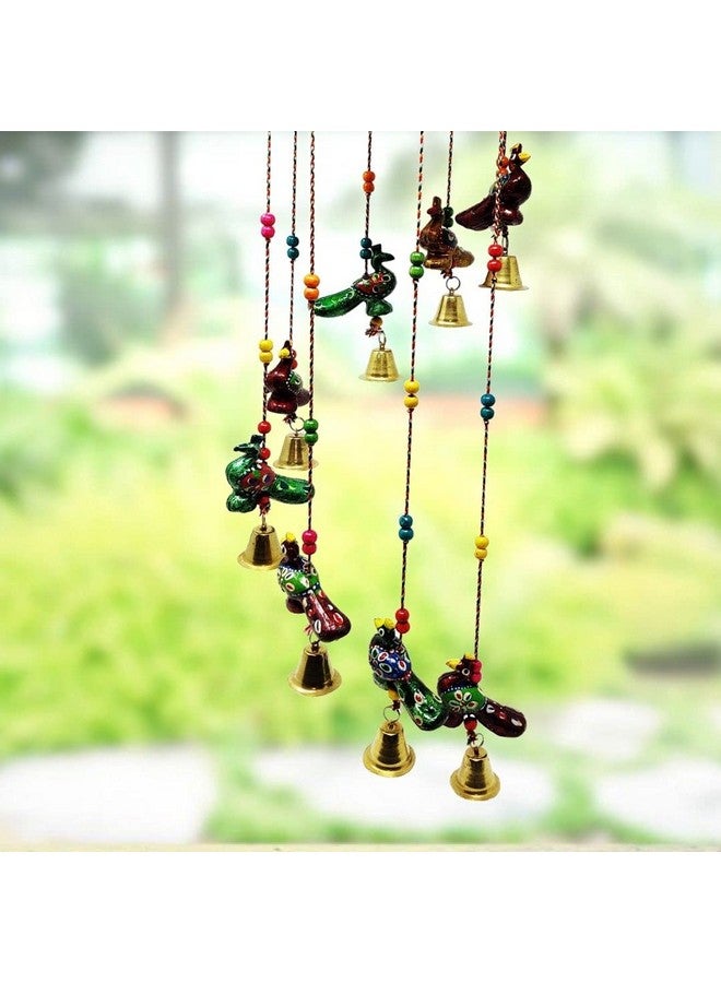 JH Gallery Plastic Handcrafted Recycled Material Peacock Rajasthani Door/Wall Hanging Decorative Showpiece (Blue, H -25 Inches, W -5.5 Inches) - Image 5