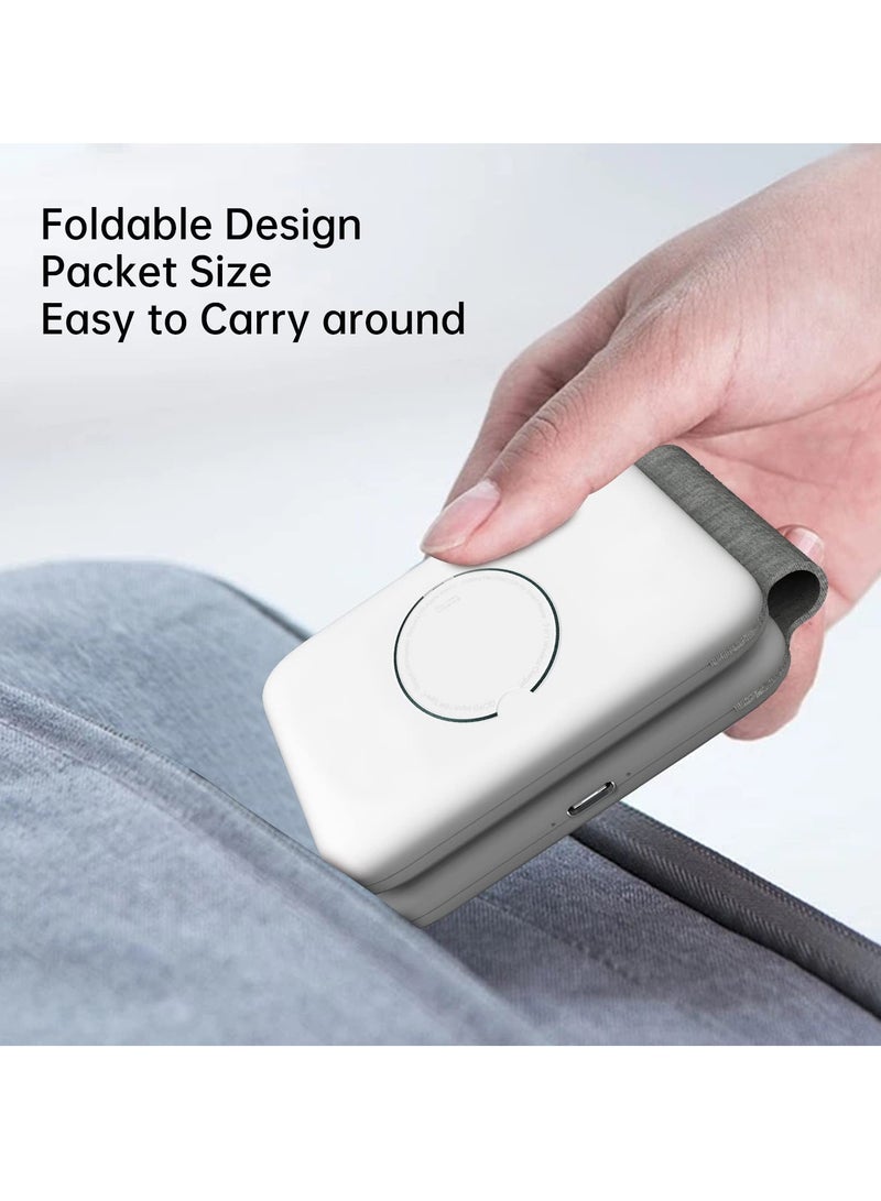 KASTWAVE Wireless Charging, Magnetic Foldable Charging Pad Portable Wireless Chargers 3 in 1, Qi Fast Wireless Charging Station Compatible with iPhone 14/13/12/SE/11/XS/8, Samsung, for Air Pods Pro, iWatch - Image 5