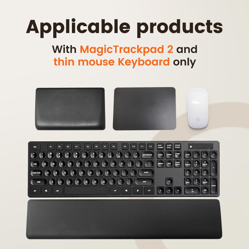 HONKID Low Profile Wrist Rest (H 0.2-0.58in) for Slim Keyboards and Mouse, Made of Cool Gel and Non-Slip Rubber Base, Easy Typing and Relieve Wrist Pain, Black - Image 3