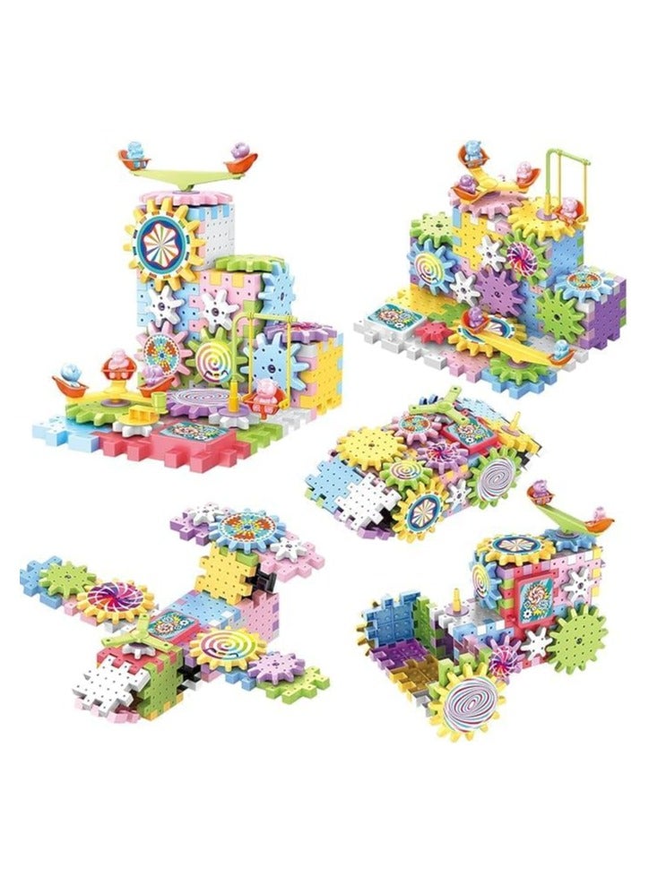 Electric Building Blocks Toy for Boys and Girls Ages 3, 4, 5, 6 and Up, DIY Plastic Block Toys, Fun Educational Blocks, Interlocking Learning Blocks, 83 Pieces  - Image 1