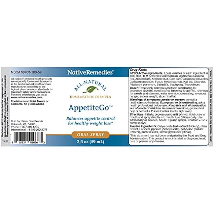 Native Remedies AppetiteGo Tonic - Natural Homeopathic Formula Temporarily Relieves Feelings of Hunger or an Empty Stomach - Reduces Desire for Stress Eating or Food Cravings - 59 mL - Image 4
