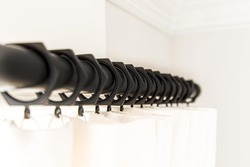 BlastHome® Luxury Curtain Rings - Premium Metal - Quiet, Smooth, Removable Nylon Inserts - Pinhooks & Clips Included - 1 1/2" Inside Diameter - 18 Rings for Two Standard Curtains - Brushed Dark Brown - Image 5