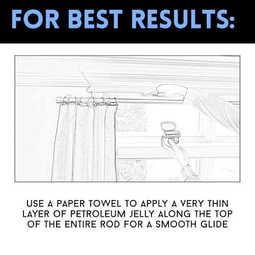 BlastHome® Luxury Curtain Rings - Premium Metal - Quiet, Smooth, Removable Nylon Inserts - Pinhooks & Clips Included - 1 1/2" Inside Diameter - 18 Rings for Two Standard Curtains - Brushed Dark Brown - Image 3