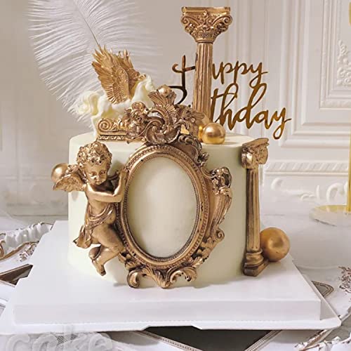 MIYAHOUSE Picture Frames Silicone Mold Photo Frame Fondant Mold Baroque Style Frame Molds For Cupcake Topper Cake Decoration Chocolate Candy Polymer Clay Gum Paste Set Of 4 - Image 4