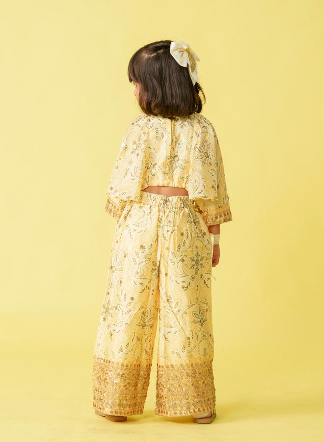 Maithili Floral Printed Crop Top and Pants Set - Image 3