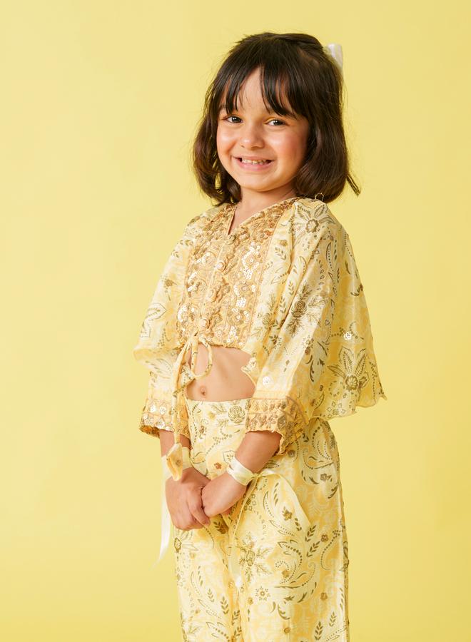 Maithili Floral Printed Crop Top and Pants Set - Image 4
