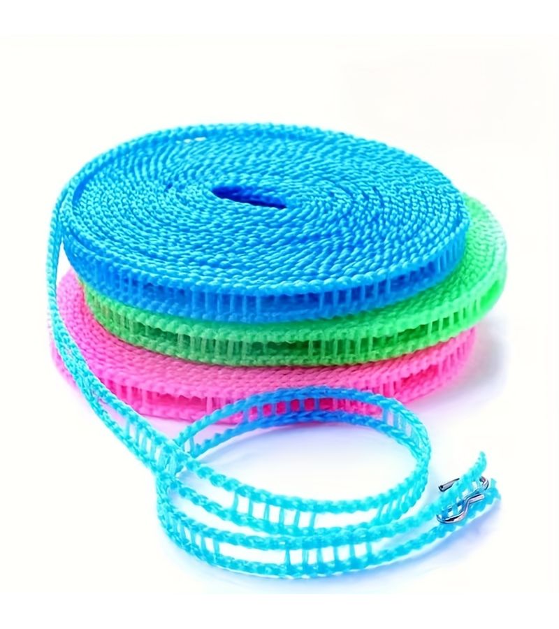 6pcs Portable Clotheslines Upgraded Thickened Anti-Slip Windproof Drying Ropes for Indoor Outdoor Camping Home Laundry Bathroom Dormitory Random Color - Image 1