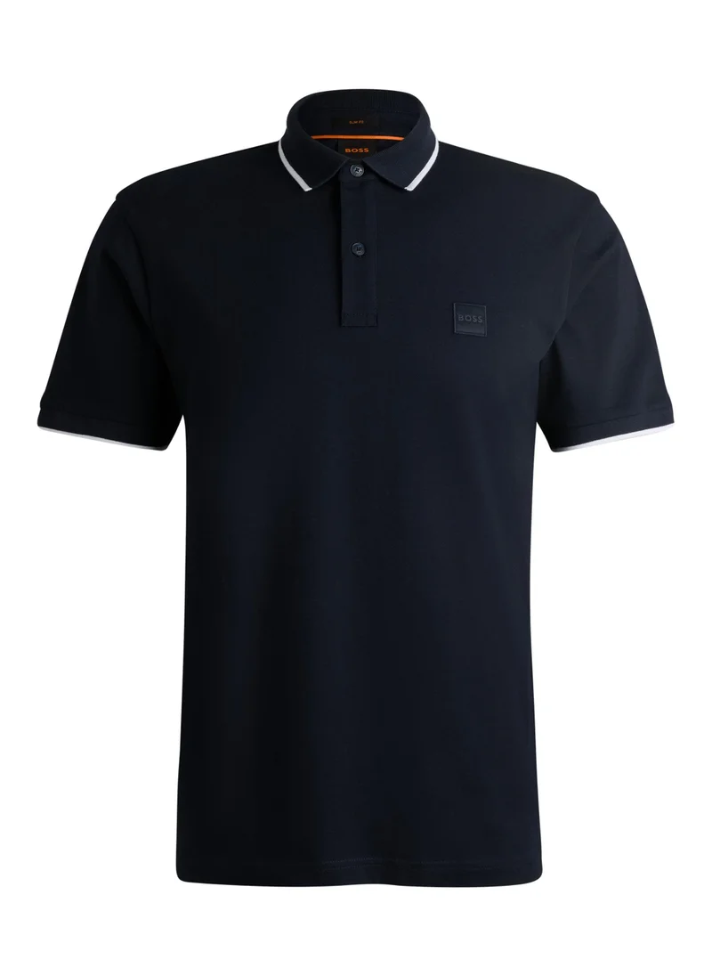 بوس Slim-fit polo shirt in stretch-cotton piqué