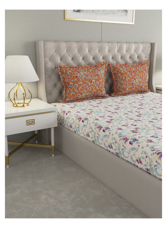 Raymond Raymond Home Queen Flat sheet Super Soft 104 TC Pure Cotton (224x254 cm, 46x69 cm) Flat sheet & 2 PillowCases  - Image 3