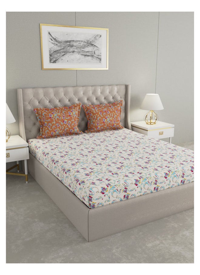 Raymond Raymond Home Queen Flat sheet Super Soft 104 TC Pure Cotton (224x254 cm, 46x69 cm) Flat sheet & 2 PillowCases  - Image 1
