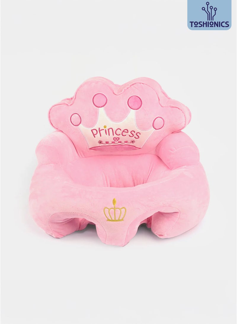 Baby Sitting Support Seat Sofa with Crown Design - Infants and  Toddlers Learning Sitting Chair Bean Bag Chair for Small Children and Kids Soft Pillow-like Cushion Seat Comfortable Breathable Stable Plush Seat Ideal Use to Relax Play Storytime and Tummy time for Ages 4, 5, 6, 7, 8, 9, 10, 11, 12 Months - Ideal Gift on Birthdays and Holidays