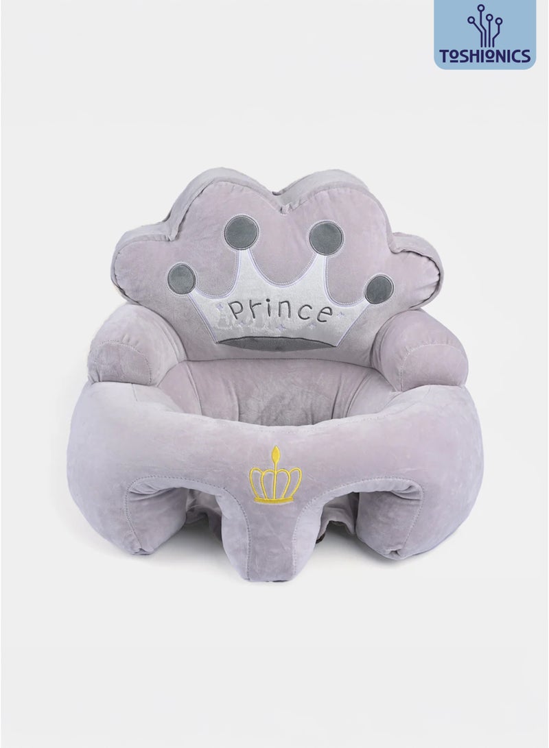Baby Sitting Support Seat Sofa with Crown Design - Infants and  Toddlers Learning Sitting Chair Bean Bag Chair for Small Children and Kids Soft Pillow-like Cushion Seat Comfortable Breathable Stable Plush Seat Ideal Use to Relax Play Storytime and Tummy time for Ages 4, 5, 6, 7, 8, 9, 10, 11, 12 Months - Ideal Gift on Birthdays and Holidays