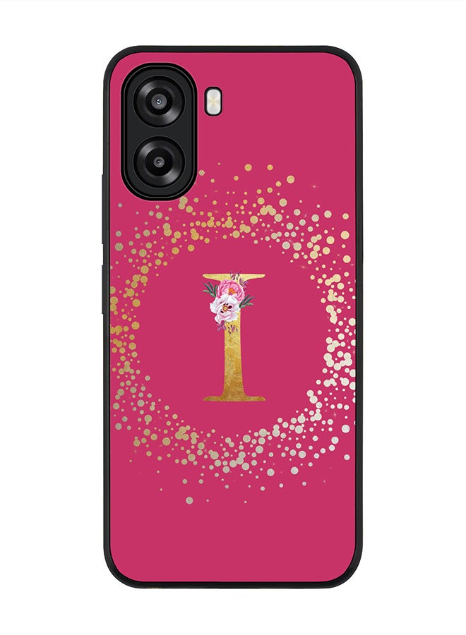 Stylizedd For Oppo A6t 5G / A6t 4G Case,Slim fit Camera Protection, Shockproof Thin Phone cover  - Custom Monogram Floral - I ( Deep Pink ) - Image 1