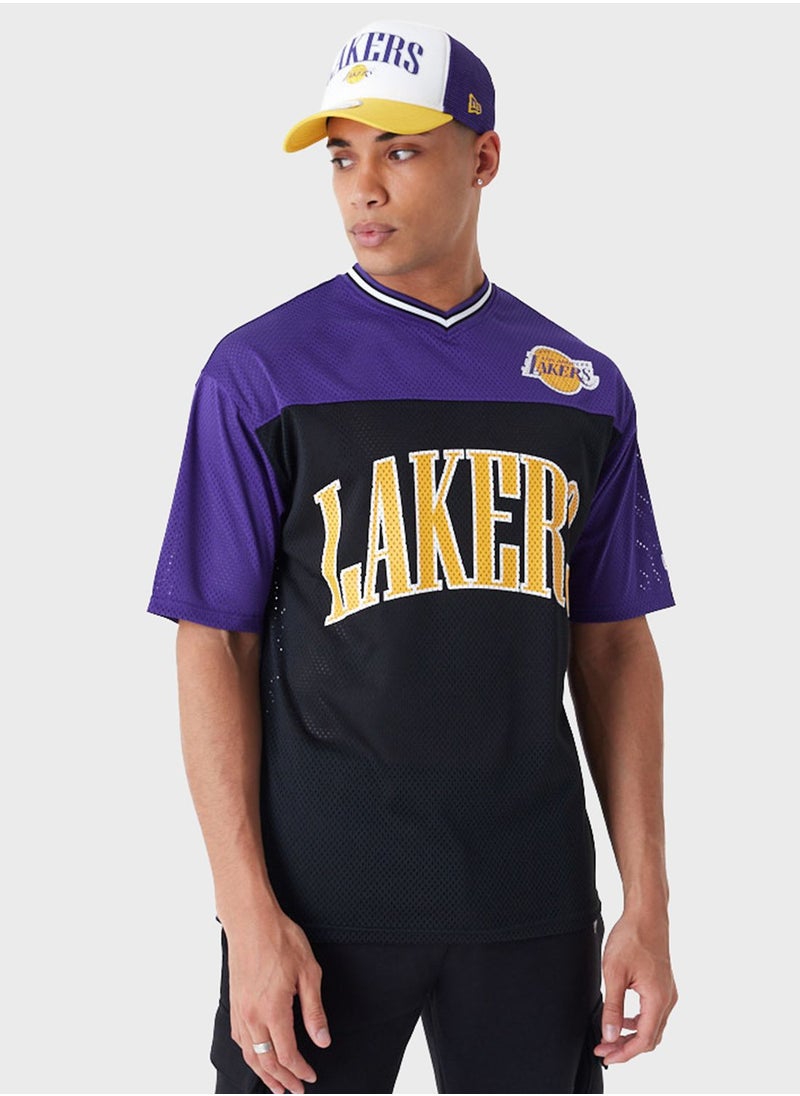 NEW ERA - Los Angeles Lakers Graphic Mesh Oversized T-Shirt - Image 1